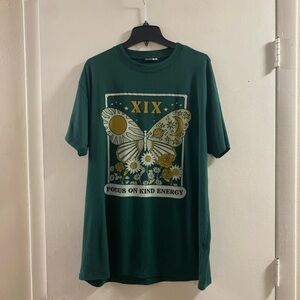 Fashion Nova Teal‎ Graphic Tee with Sun and Moon